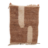 Berber beni ouarain rug dark beige and modern white