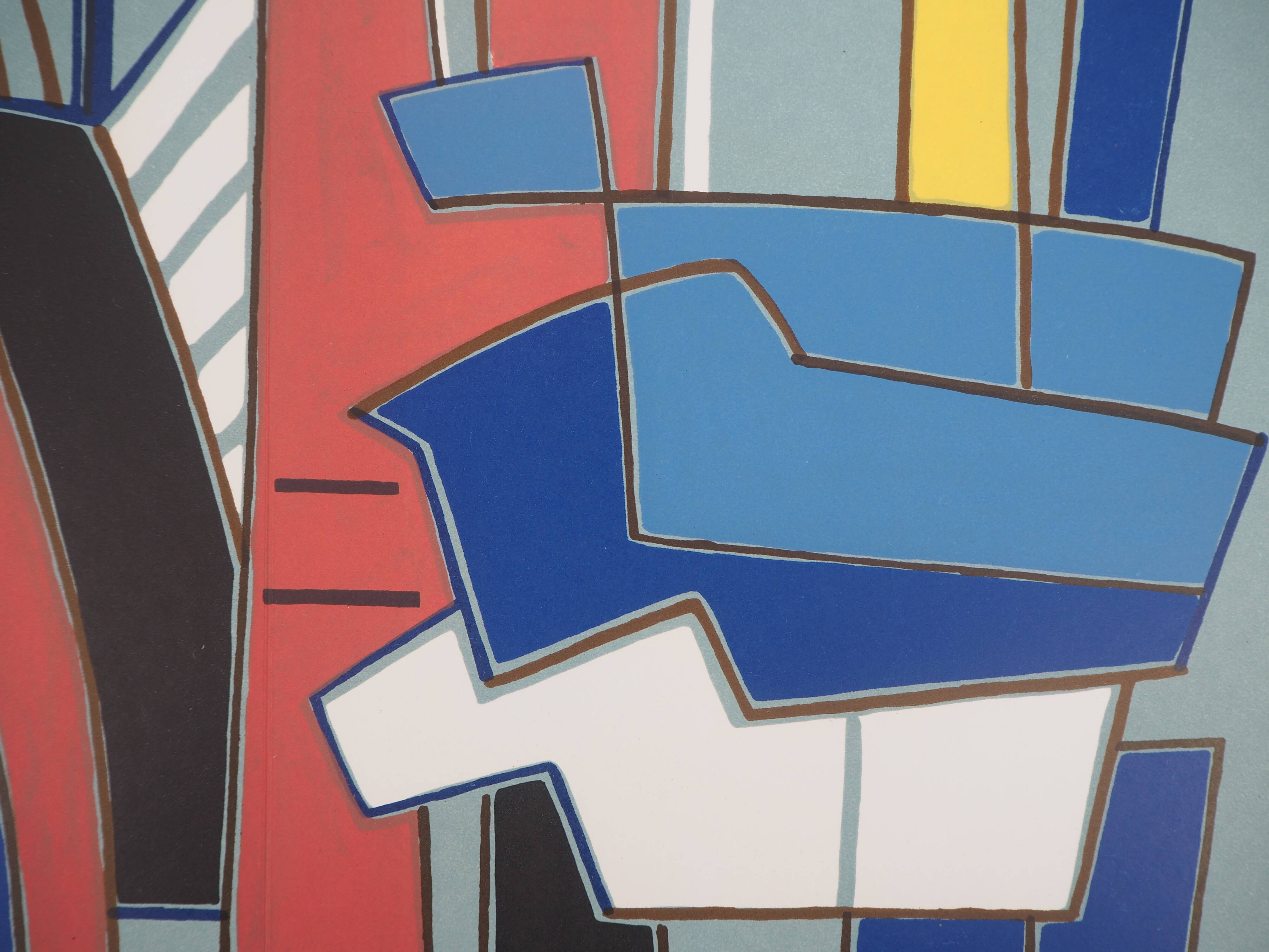 Alberto magnelli: blue composition - original lithograph