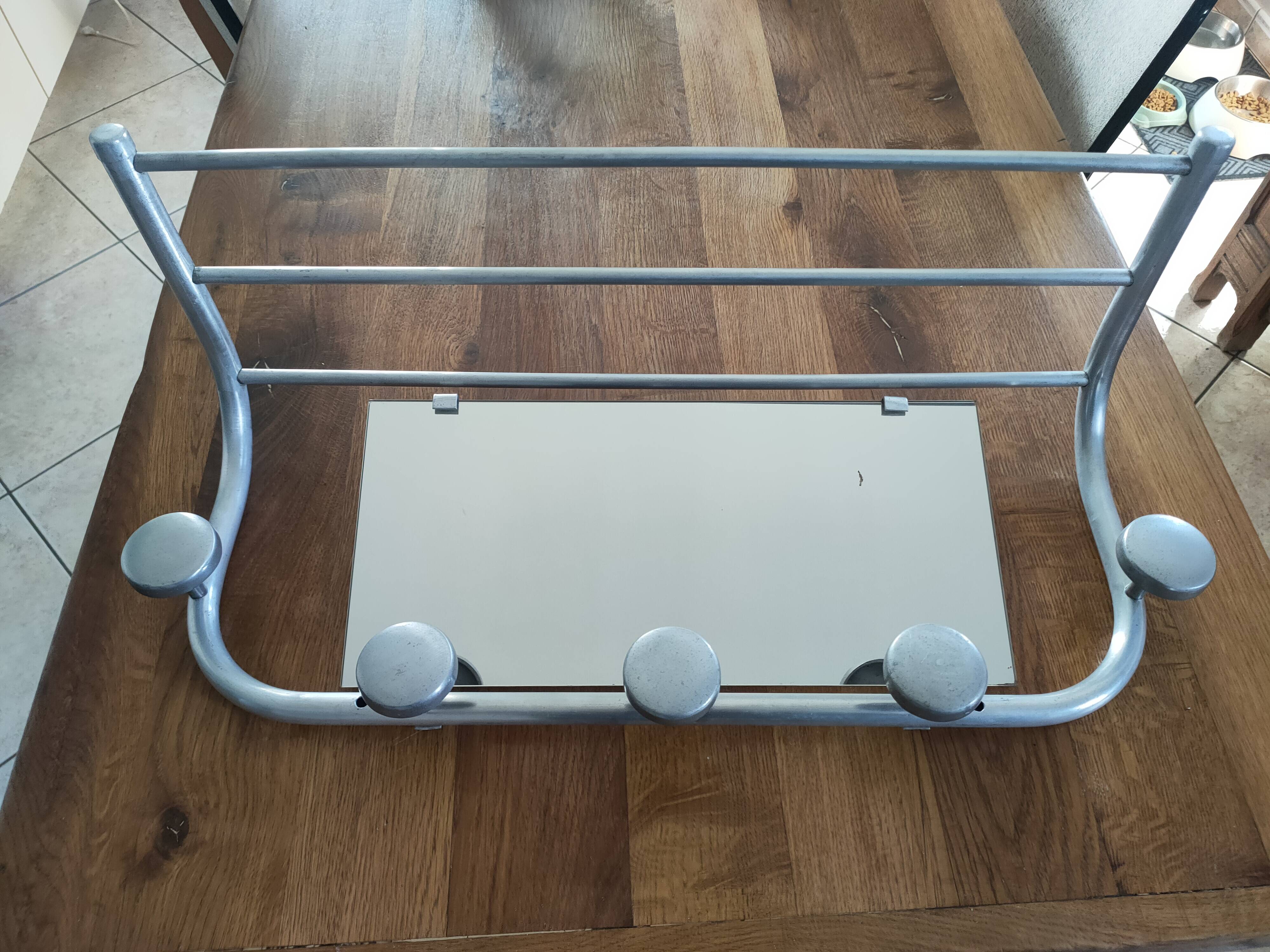 50s aluminum coat rack