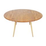 Ercol round drop leaf dining table, 1960s