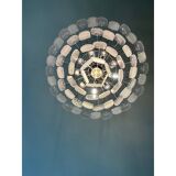 Italian Glass Chandelier Clear and Frosted Art Deco