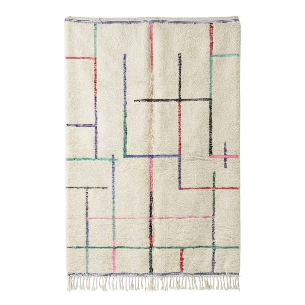 Colorful graphic Berber rug