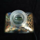 Glass liquor carafe with pattern and gilding.