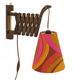 Wall lamp/scissor lamp with new shade from repurposed 1960s printed fabric by Metsovaara . Sweden 19