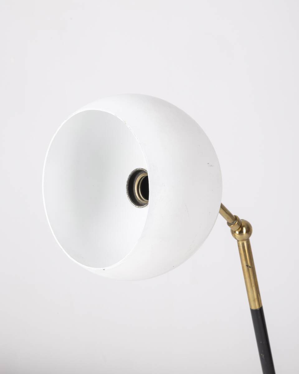 Vintage 60's table lamp in brass and white metal italian design