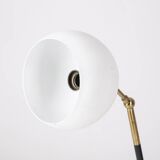 Vintage 60's table lamp in brass and white metal italian design