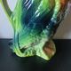 Pair of duck and rooster jugs in St Clément barbotine vintage