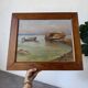 Framed oil painting fisherman L. Garcin