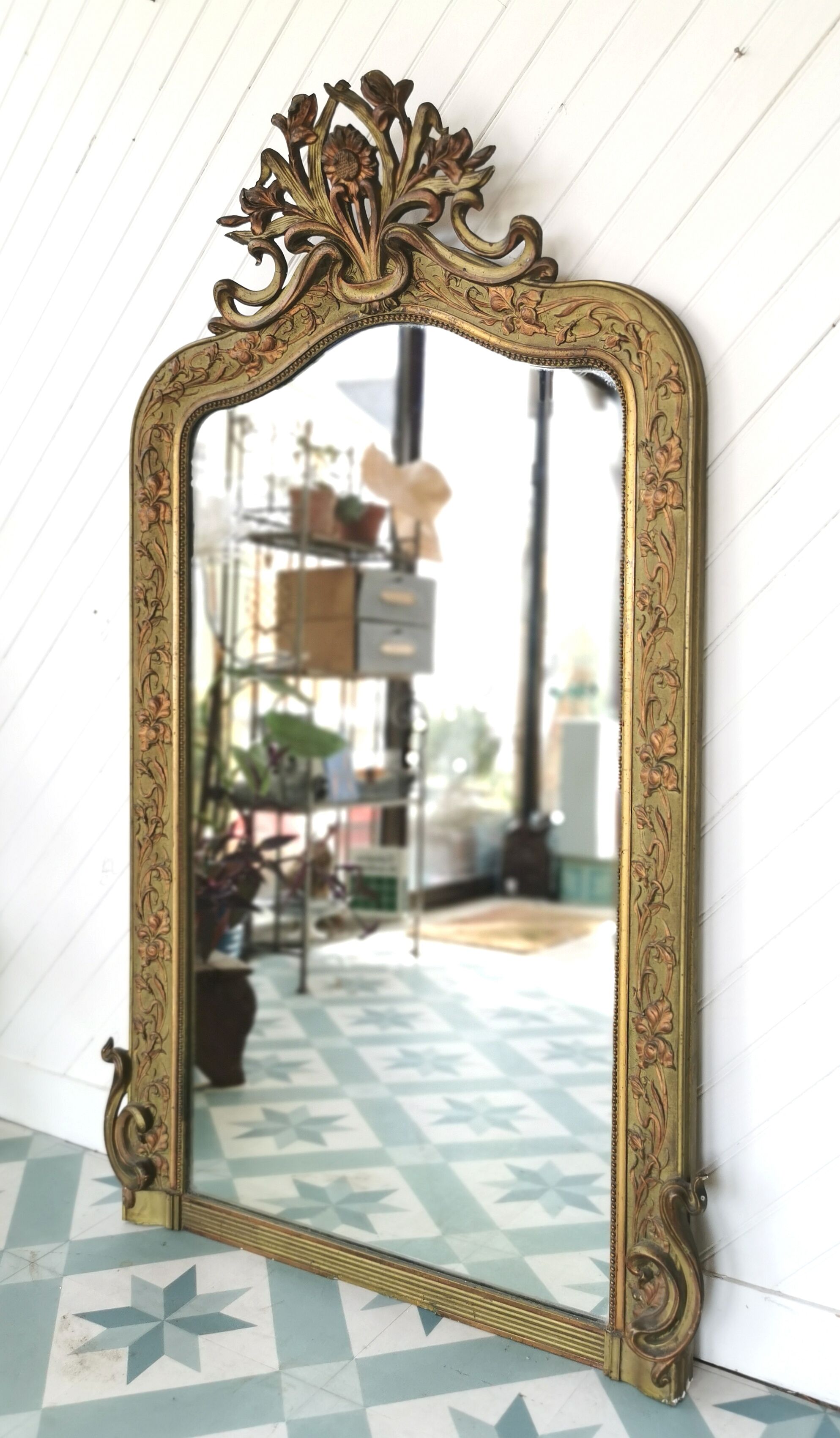 Art Nouveau fireplace mirror 1900