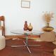 Table basse vintage années 60 / 70 verre fumé