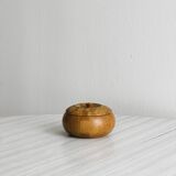Small round wooden empty pocket box