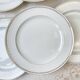 7 vintage flat plates in golden white porcelain BAVARIA model "Annabell"