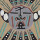 Peinture au sable Navajo vintage dans cadre bois