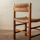 Vintage set of six French mid-century dining chairs in wood and rush, 1960s
