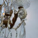 Crystal pendant chandelier wrought iron 1900