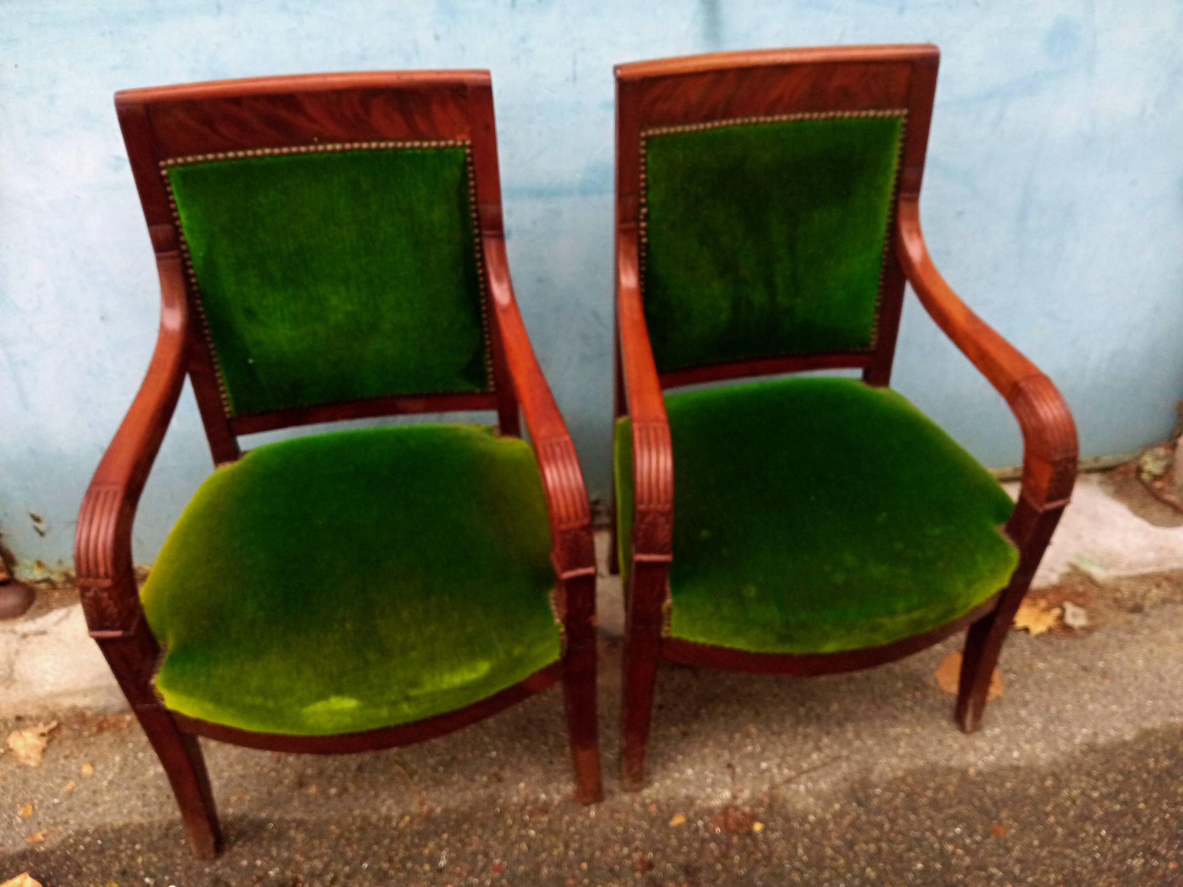 Pair of armchairs period resrauration