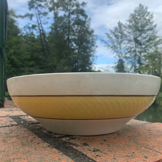Old yellow salad bowl / dish - Moulin des loups, Orchies