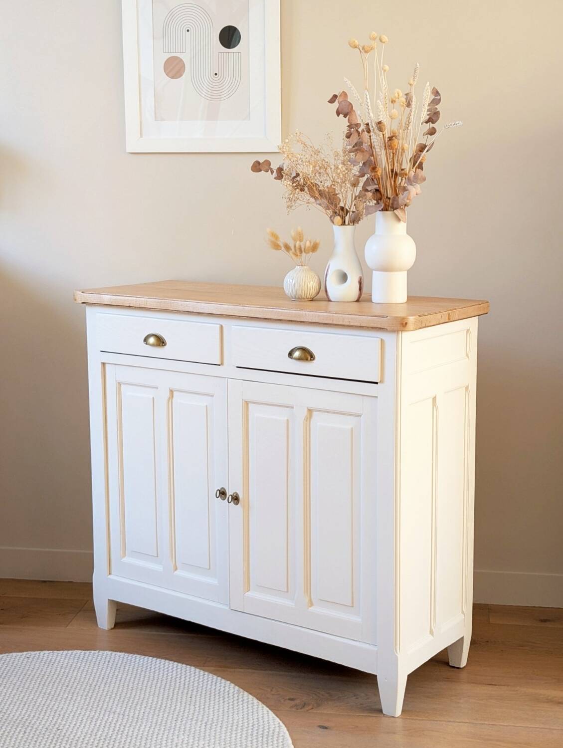 Renovated solid wood Parisian buffet