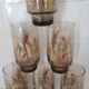 6 large smoked brown glasses