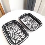 2 geometric dishes Vallauris Cerenne