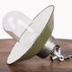 Industrial enamel lamp with glass and cast iron, Poland, 1960s