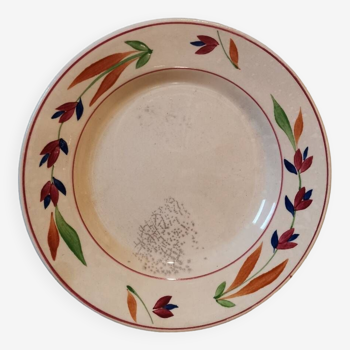 Vintage plate Gien France model jeannine hand painted flower pattern
