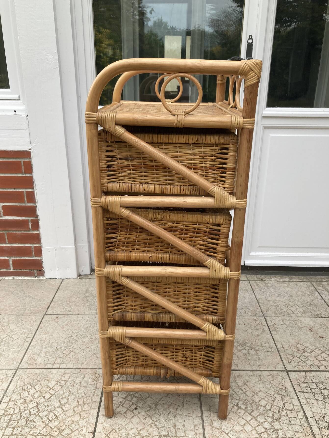 Vintage rattan chiffonier