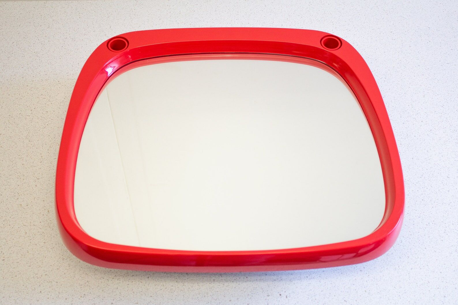 Miroir space age en plastique rouge vintage