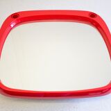 Vintage red plastic space age mirror
