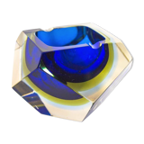 Blue and yellow Murano Mandruzzato ashtray