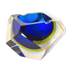 Cendrier Murano Mandruzzato bleu et jaune