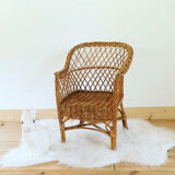 Fauteuil en osier vintage
