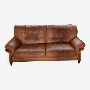 3-seater brown leather sofa Alberto Nieri