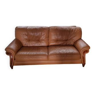 3-seater brown leather sofa Alberto Nieri