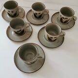 Set of 6 large sandstone cups from the vintage Arnon
