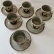 Set de 6 grandes tasses en grès de l'Arnon vintage