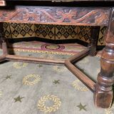 Louis XIII style farmhouse table with integrated extensions