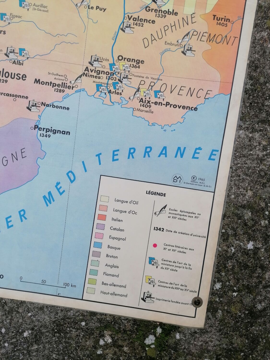 Old MDI History Map: The Crusades-Cultural Centres in France