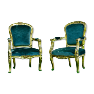 Louis XV shepherdess armchairs