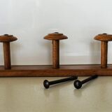 Wooden coat rack 5 hooks early twentieth