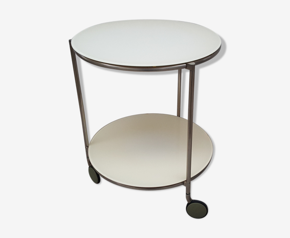 Vintage Ikea Strind Coffee Table On Wheels Selency - Ikea Round Glass Coffee Table On Wheels