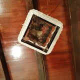 Vintage metal and glass cubic chandelier from Maison Arlus 1960.