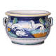 Italy early 20th century: Large cachepot or planter in glazed earthenware.
