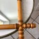 Barber mirror blond wood style bamboo 50s