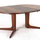 Round extendable teak dining table vintage - danish design