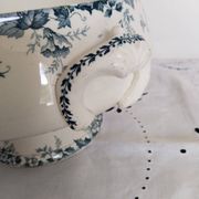 Antique Saint Amand earthenware salad bowl or tureen, Marie-Louise model