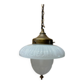 1930s opaline pendant light Bencolite by Benjamin Electrics