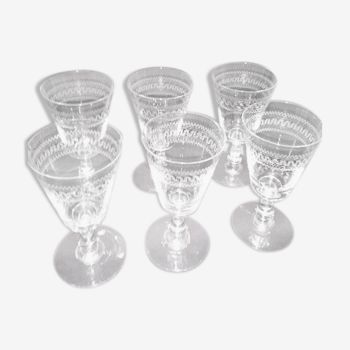 19th-century crystal wine glasses