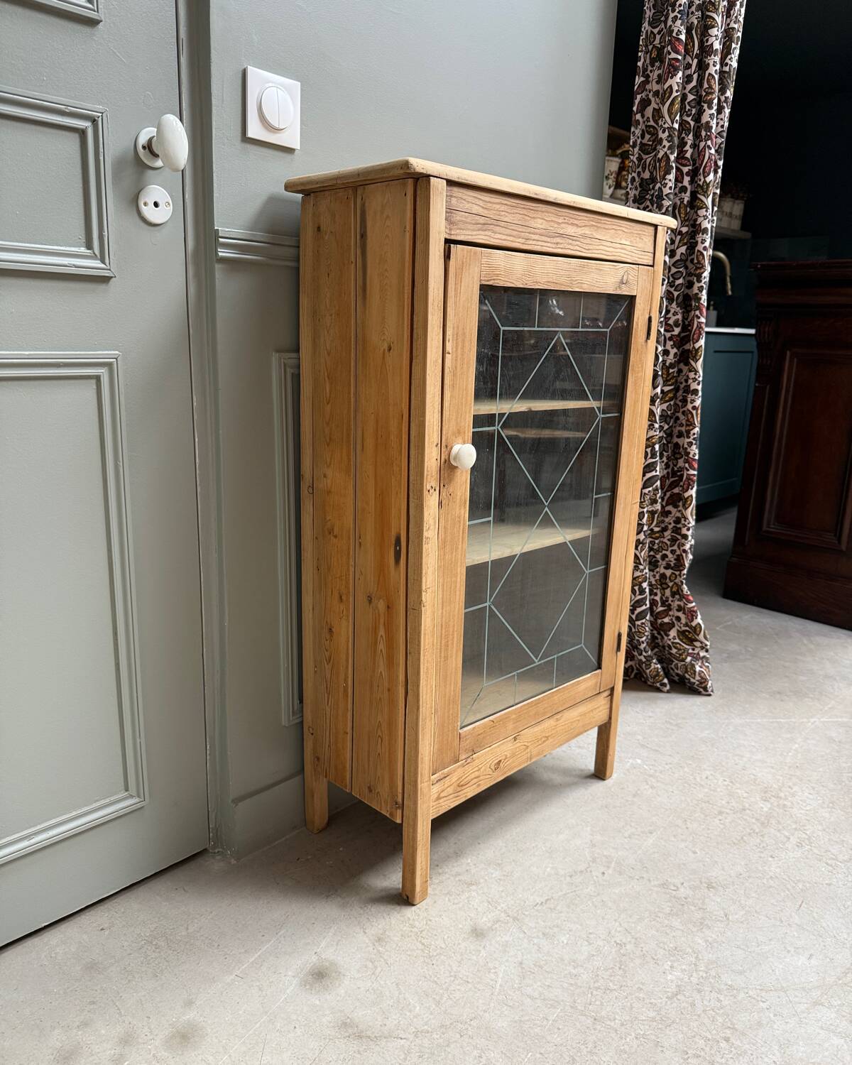 Vintage glass-fronted jam cupboard (renovated)