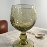 Biot green stemmed glasses